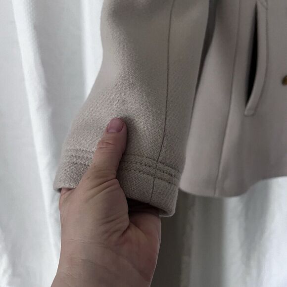J. Crew The Stadium Cloth Wool Blend Pea Coat In Cream Size 8 - Picture 10 of 14